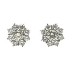 Boucles d'oreilles Puces en or blanc et diamants - Castafiore