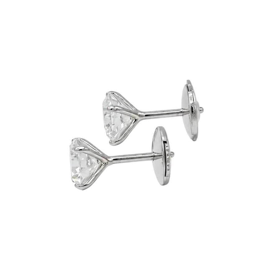 Boucles d’oreilles Puces en or blanc et diamants - Castafiore