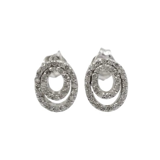Boucles d'oreilles Puces en or blanc et diamants - Castafiore