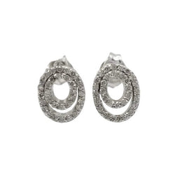 Boucles d'oreilles Puces en or blanc et diamants - Castafiore