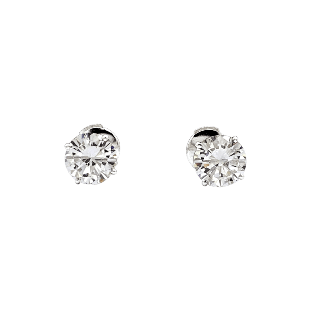 Boucles d'oreilles Puces en or blanc et diamants - Castafiore