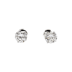 Boucles d'oreilles Puces en or blanc et diamants - Castafiore