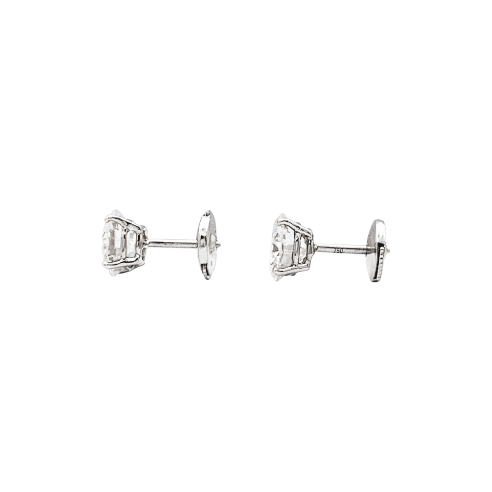 Boucles d'oreilles Puces en or blanc et diamants - Castafiore