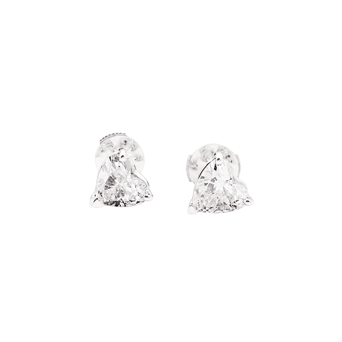 Boucles d'oreilles Puces en or blanc et diamants - Castafiore