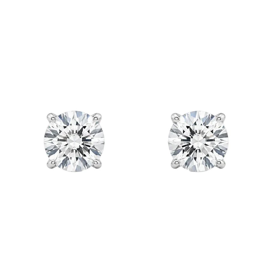Boucles d’oreilles Puces en or blanc et diamants - Castafiore
