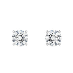 Boucles d’oreilles Puces en or blanc et diamants - Castafiore