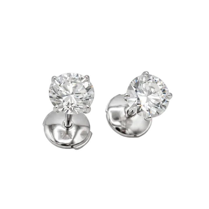 Boucles d’oreilles Puces en or blanc et diamants - Castafiore
