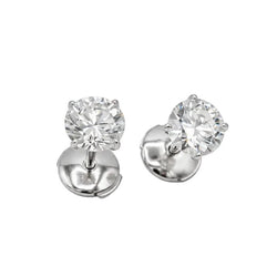 Boucles d’oreilles Puces en or blanc et diamants - Castafiore