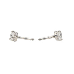 Boucles d'oreilles Puces en or blanc et diamants - Castafiore
