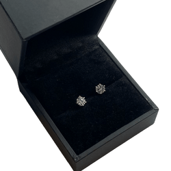Boucles d'oreilles Puces en or blanc et diamants - Castafiore