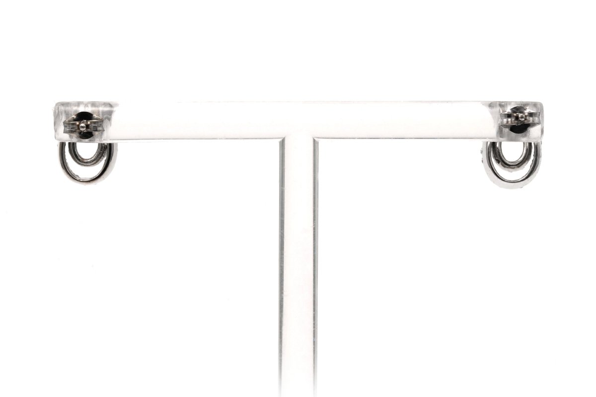 Boucles d'oreilles Puces en or blanc et diamants - Castafiore