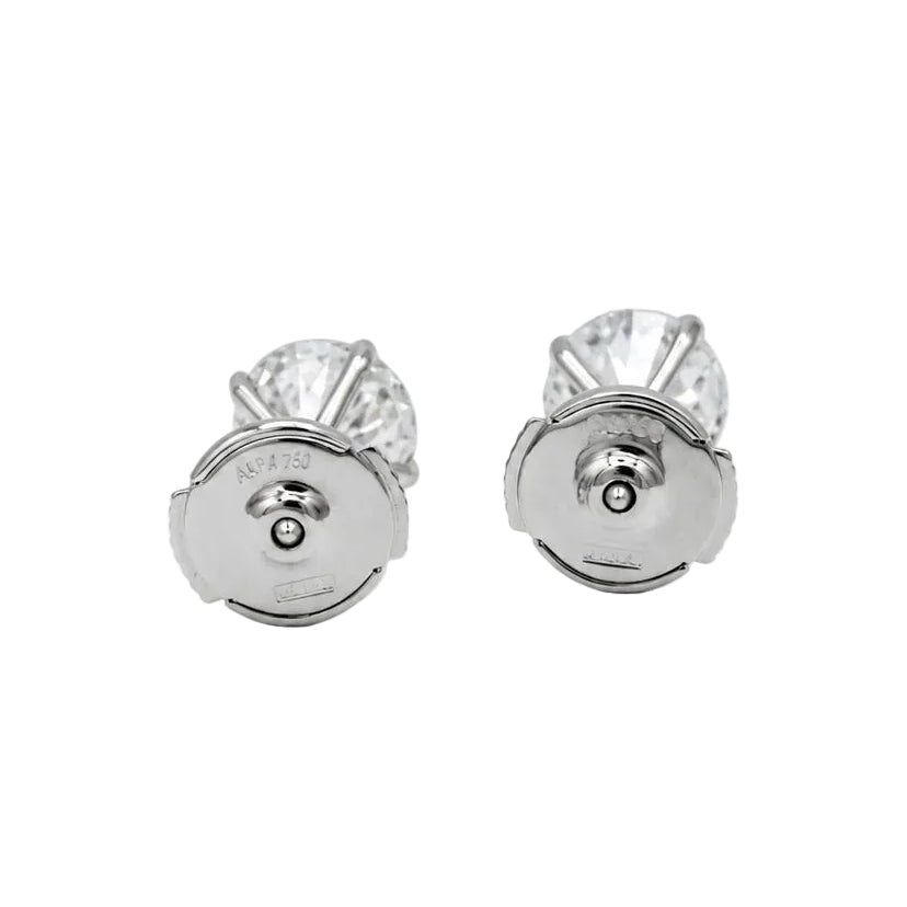 Boucles d’oreilles Puces en or blanc et diamants - Castafiore