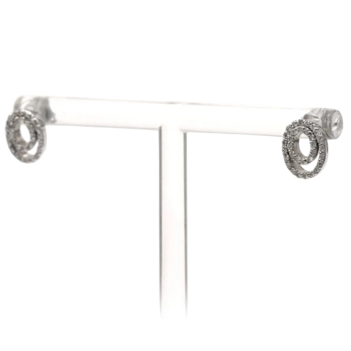 Boucles d'oreilles Puces en or blanc et diamants - Castafiore