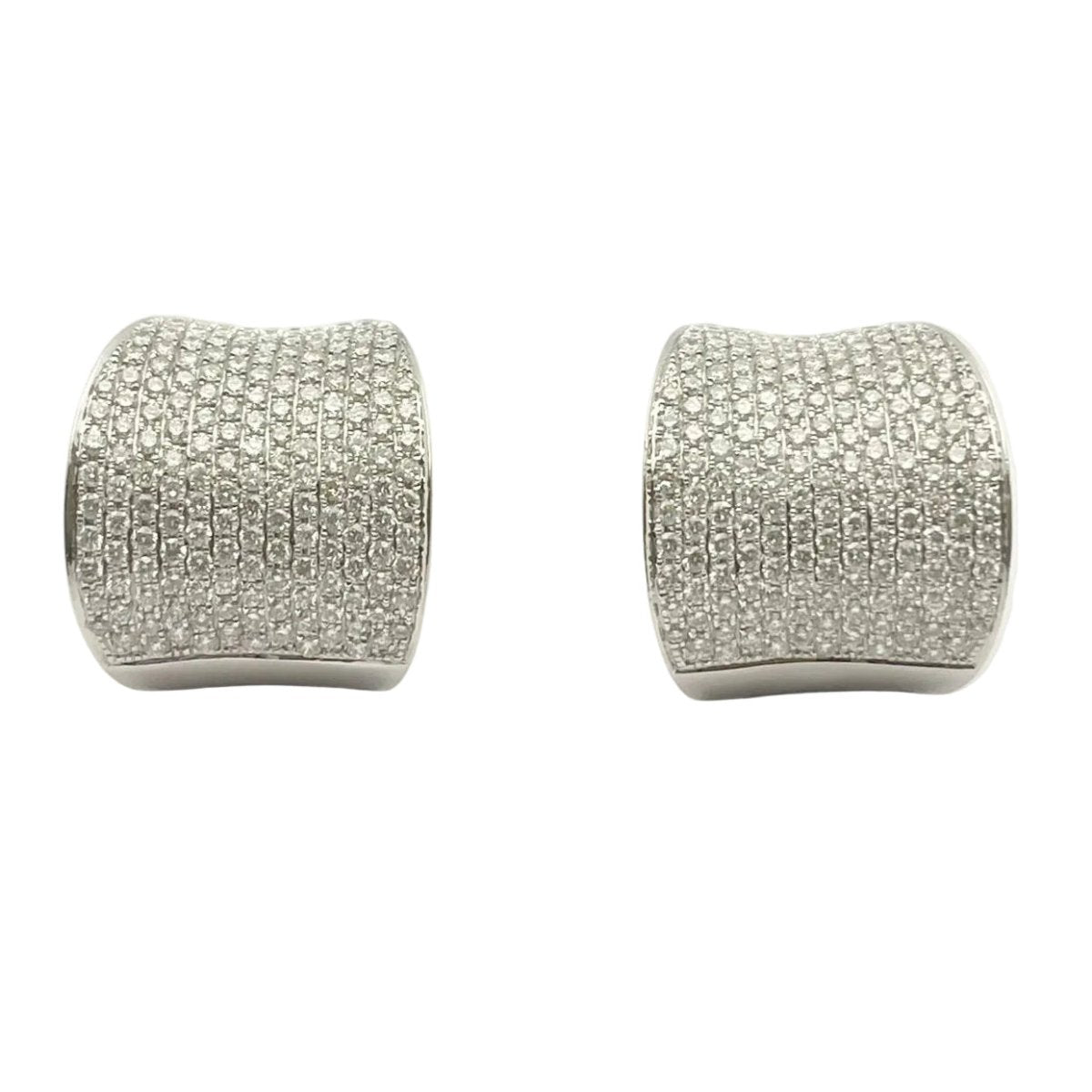 Boucles d'oreilles Puces en or blanc et diamants - Castafiore