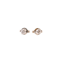 Boucles d'oreilles Puces en or blanc et diamants - Castafiore