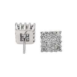 Boucles d'oreilles Puces en or blanc et diamants - Castafiore
