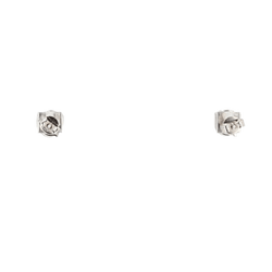 Boucles d'oreilles Puces en or blanc et diamants - Castafiore