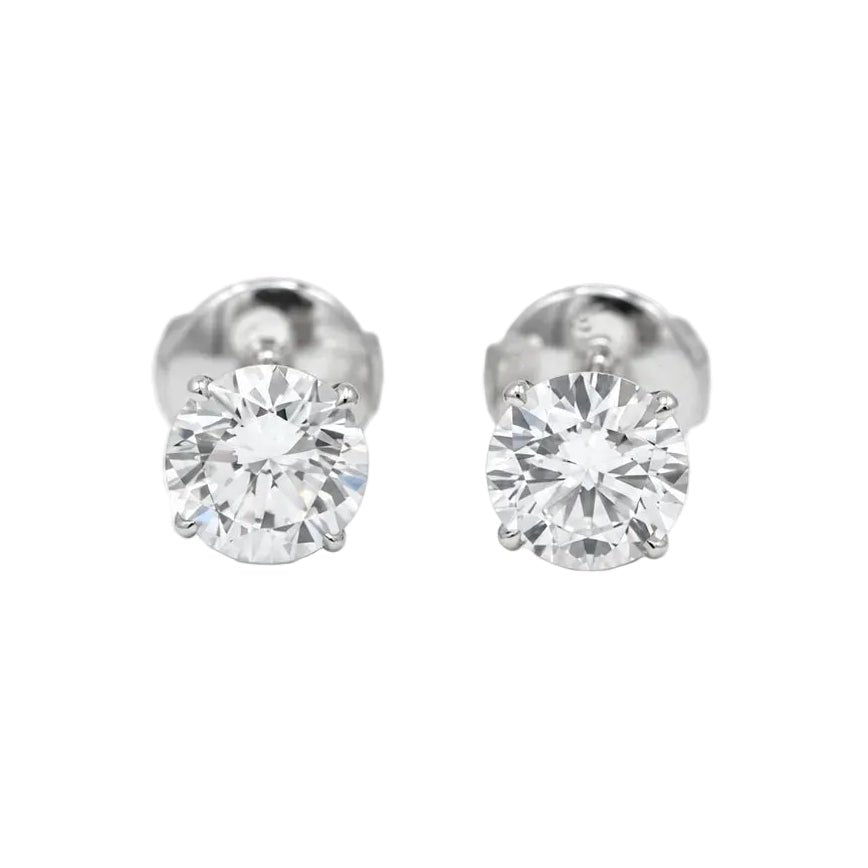 Boucles d’oreilles Puces en or blanc et diamants - Castafiore