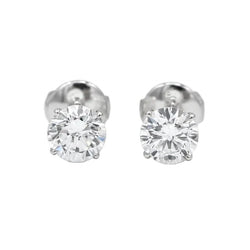 Boucles d’oreilles Puces en or blanc et diamants - Castafiore
