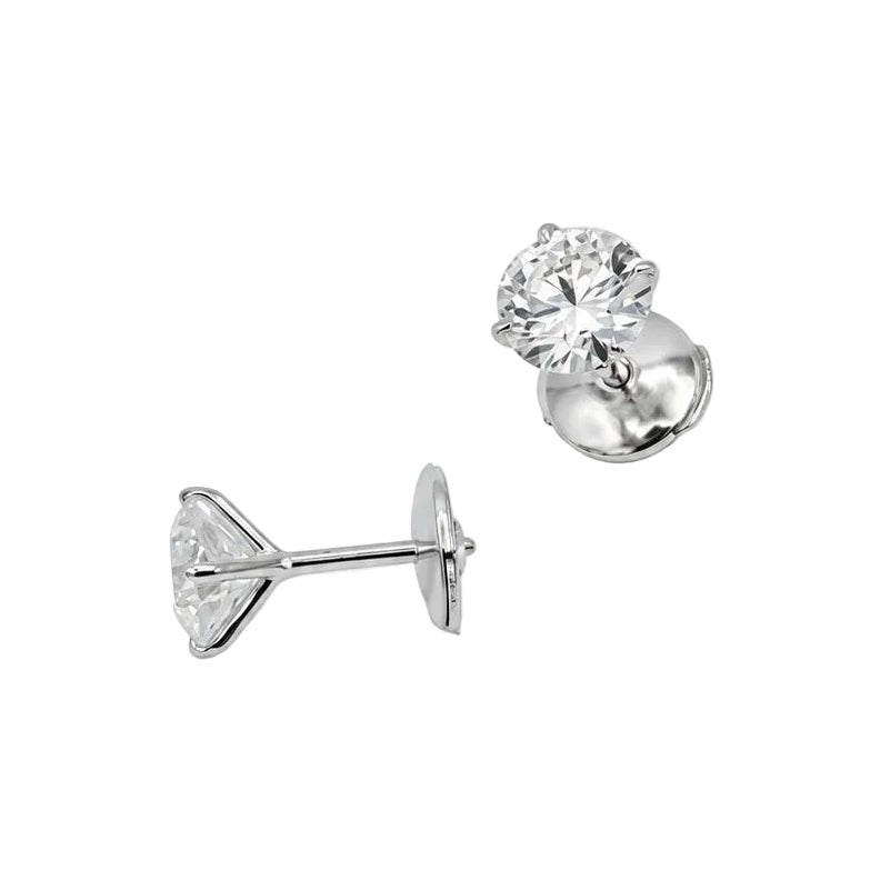 Boucles d’oreilles Puces en or blanc et diamants - Castafiore