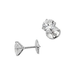Boucles d’oreilles Puces en or blanc et diamants - Castafiore