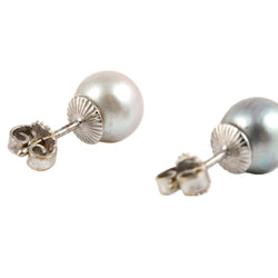 Boucles d'oreilles Puces en or blanc et perles - Castafiore
