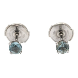 Boucles d'oreilles Puces en or blanc et topazes - Castafiore