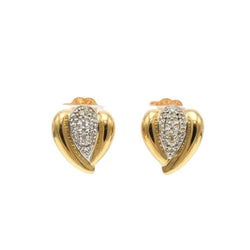 Boucles d'oreilles Puces en or blanc, or jaune et diamants - Castafiore