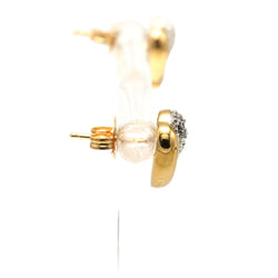 Boucles d'oreilles Puces en or blanc, or jaune et diamants - Castafiore