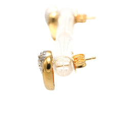 Boucles d'oreilles Puces en or blanc, or jaune et diamants - Castafiore