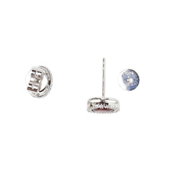 Boucles d'oreilles Puces en or blanc, rubis et diamants - Castafiore