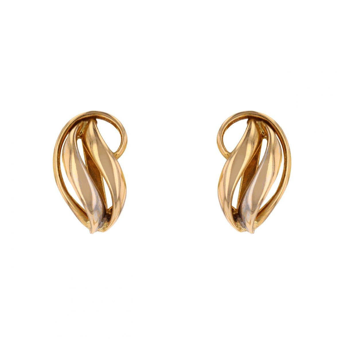 Boucles d'oreilles puces en or jaune - Castafiore