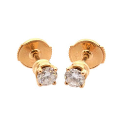 Boucles d'oreilles Puces en or jaune et diamants - Castafiore