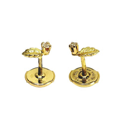 Boucles d'oreilles Puces en or jaune et diamants - Castafiore