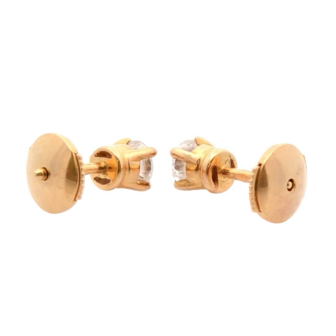 Boucles d'oreilles Puces en or jaune et diamants - Castafiore