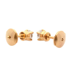 Boucles d'oreilles Puces en or jaune et diamants - Castafiore