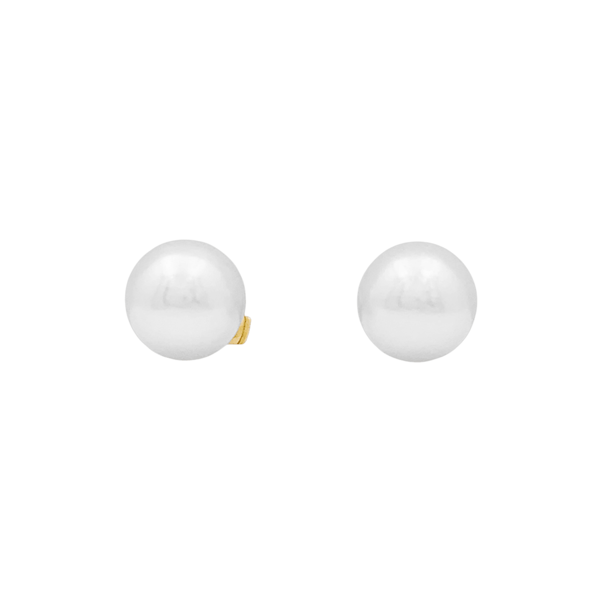 Boucles d'oreilles Puces en or jaune et perles - Castafiore