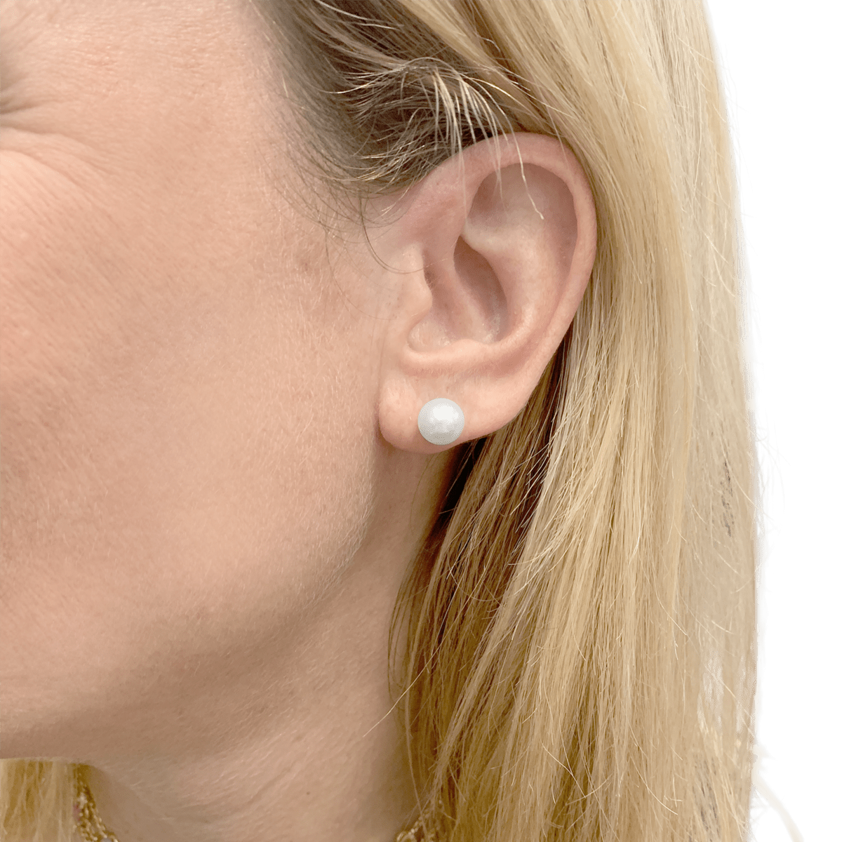 Boucles d'oreilles Puces en or jaune et perles - Castafiore