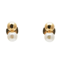 Boucles d'oreilles Puces en or jaune et perles - Castafiore