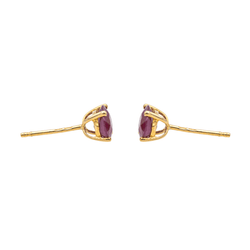 Boucles d'oreilles Puces en or jaune et rubis - Castafiore