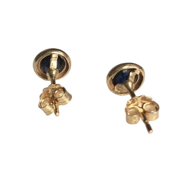 Boucles d'oreilles Puces en or jaune et saphirs - Castafiore
