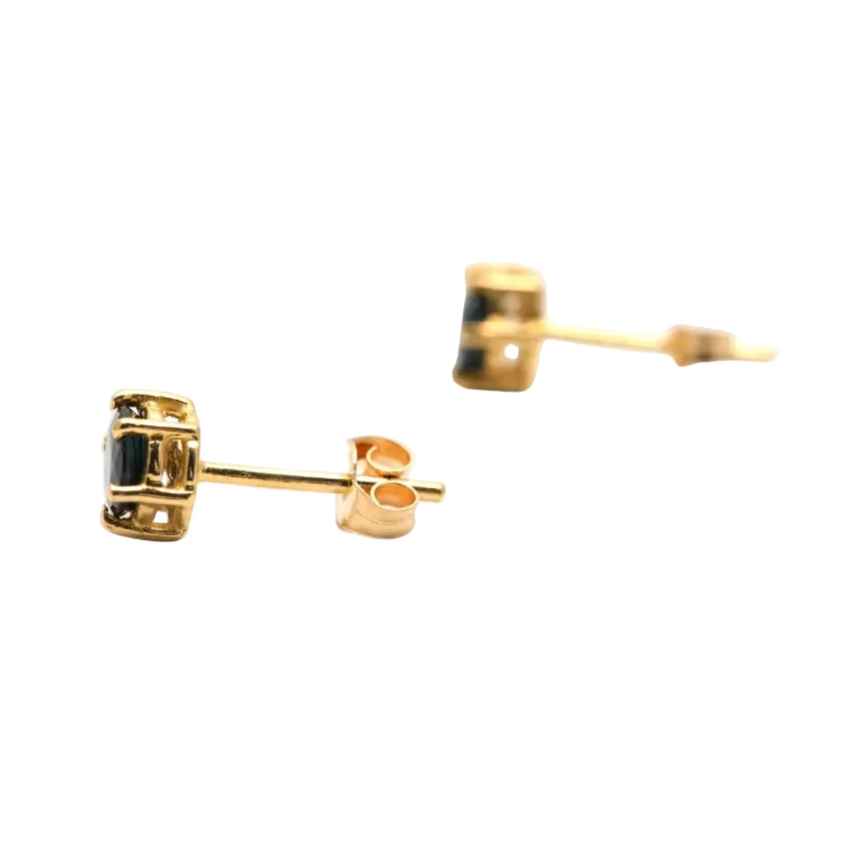 Boucles d'oreilles Puces en or jaune et saphirs - Castafiore