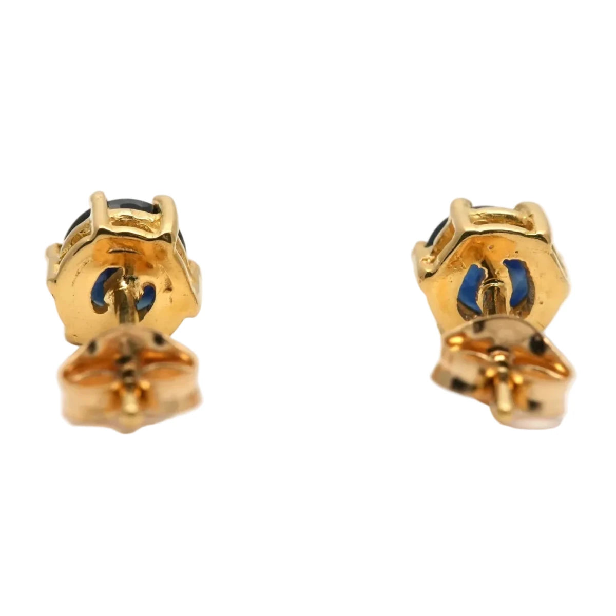 Boucles d'oreilles Puces en or jaune et saphirs - Castafiore