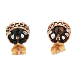 Boucles d'oreilles Puces en or jaune, opales et diamants - Castafiore