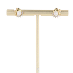 Boucles d'oreilles Puces en or jaune, perles de culture, et saphirs - Castafiore