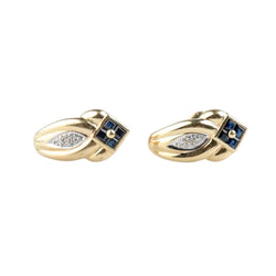 Boucles d’oreilles Puces en or jaune, saphirs et diamants - Castafiore