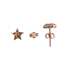 Boucles d'oreilles Puces en or rose et diamants - Castafiore