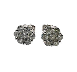 Boucles d'oreilles Puces en orang blanc et diamants - Castafiore