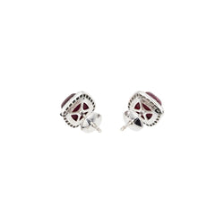 Boucles d'oreilles Puces FRED "Pain de sucre" en or blanc, tourmaline rose et diamants - Castafiore