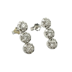 Boucles d'oreilles Puces GIORGIO VISCONTI en or blanc et diamants - Castafiore
